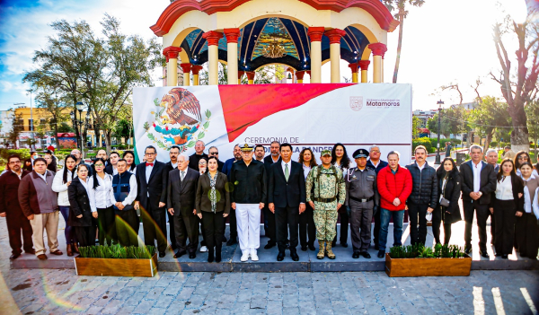 Realiza Municipio de Matamoros honores  a la Bandera para fomentar valores c&iacute;vicos