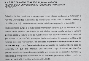Marco Batarse Contreras se separa del cargo como secretario de administraci&oacute;n en la UAT