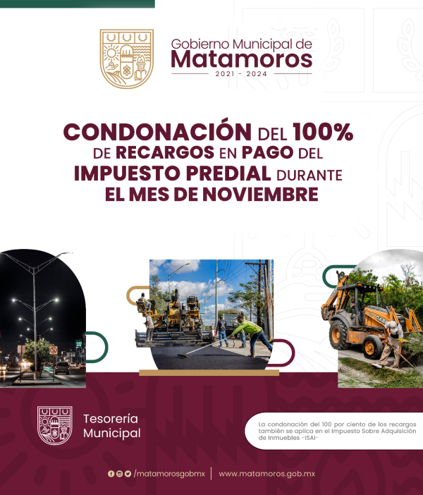 Paga predial noviembre 100% de recargos