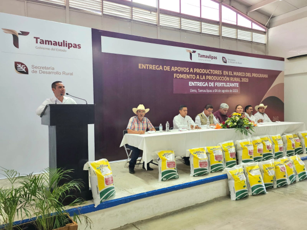 Concluye gobierno de Tamaulipas la entrega de 225 toneladas de fertilizante granulado a productores citr&iacute;colas
