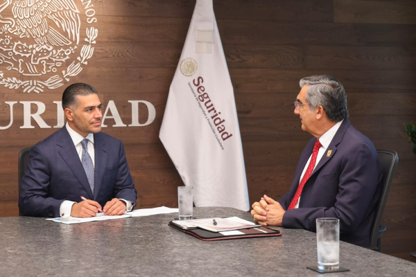 Am&eacute;rico Villarreal y Garc&iacute;a Harfuch refuerzan coordinaci&oacute;n en seguridad