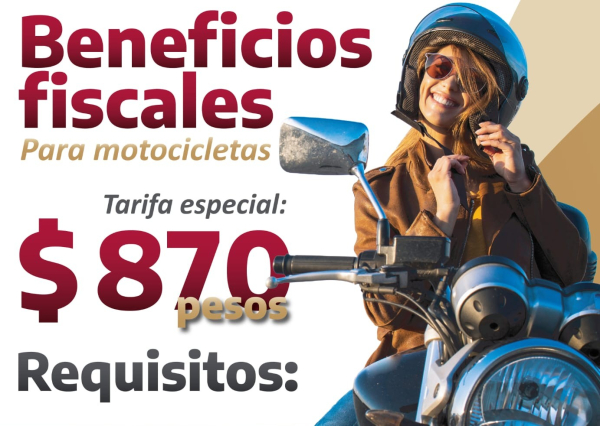 Ofrece Gobierno del Estado beneficios fiscales a propietarios de motocicletas